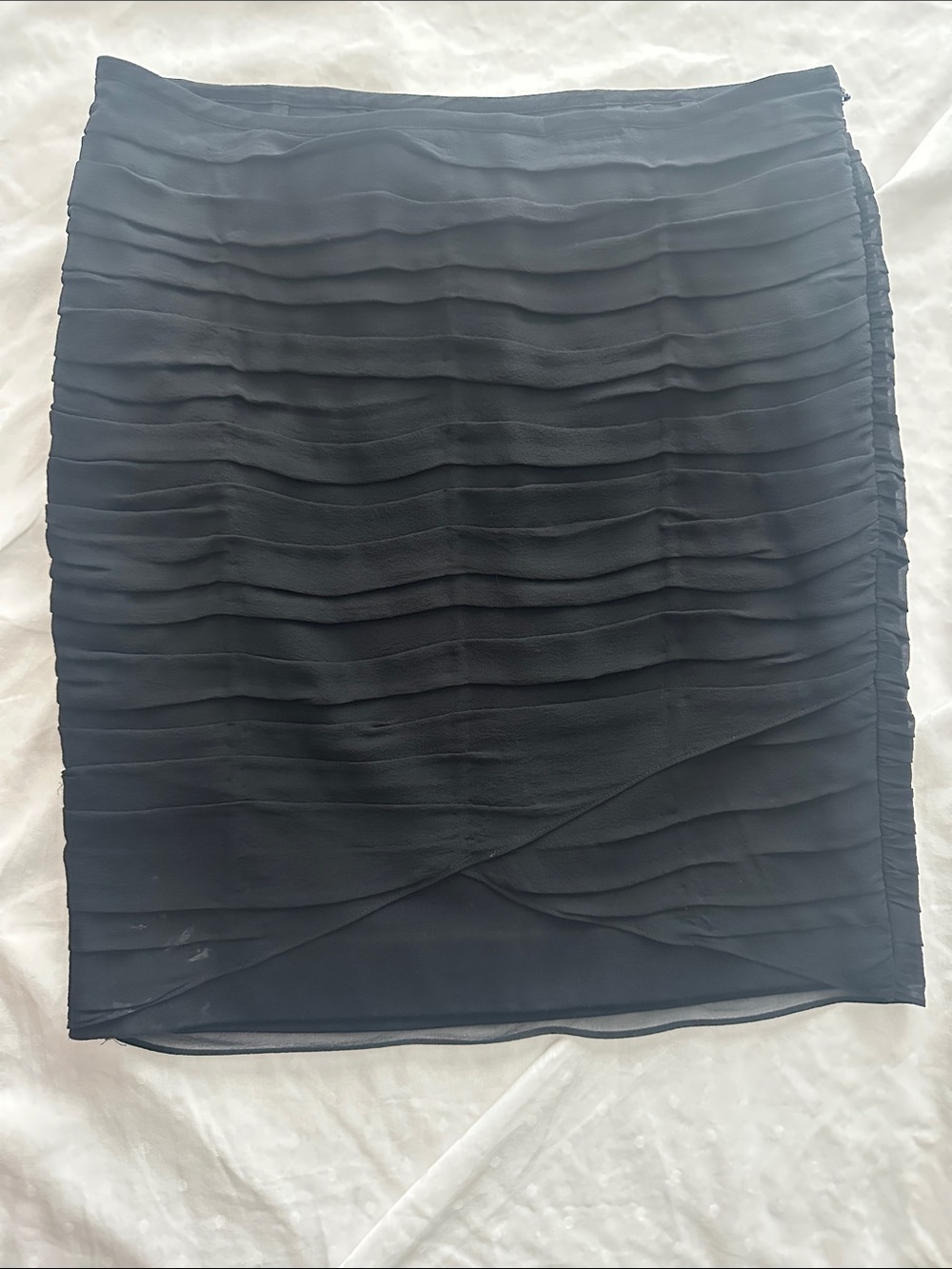 Ann Taylor Black Layered Chiffon Pencil Skirt